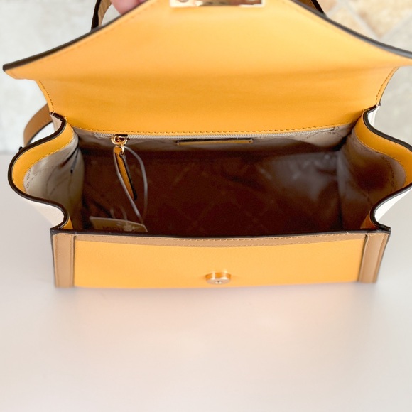 Michael Kors Whitney Medium Flap Shoulder Bag Yellow Multi - Picture 9 of 14